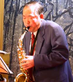 Pastor Muramatsu as the Guest Saxaphone Player